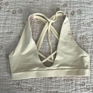 Pale yellow Buff Bunny sports bra
